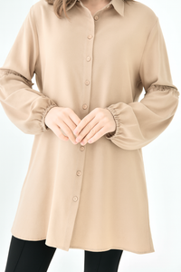 Oversized Balloon Sleeves Shirt Tunic