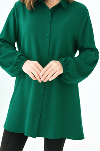 Oversized Balloon Sleeves Shirt Tunic