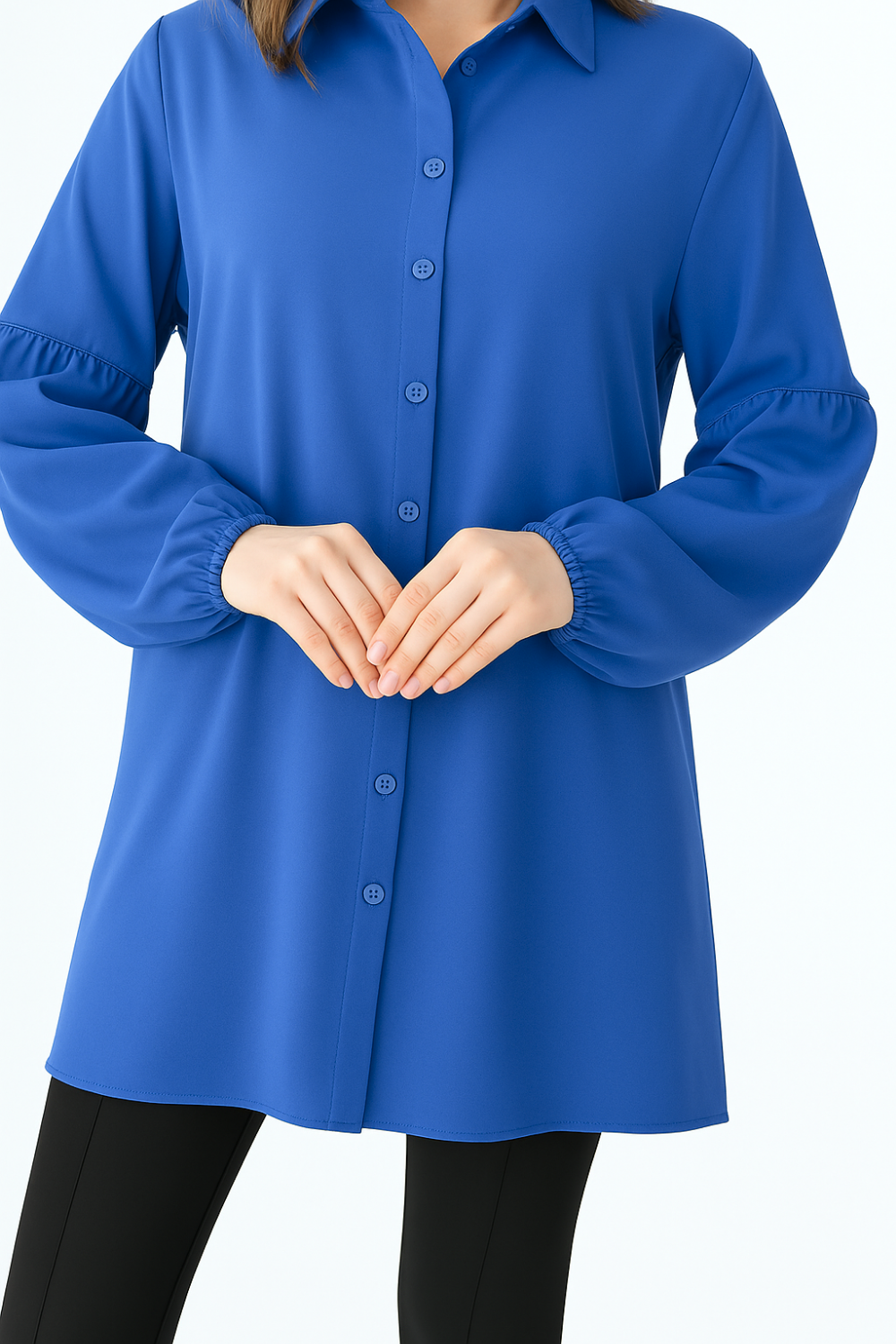 Oversized Balloon Sleeves Shirt Tunic