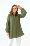 Oversized Balloon Sleeves Shirt Tunic