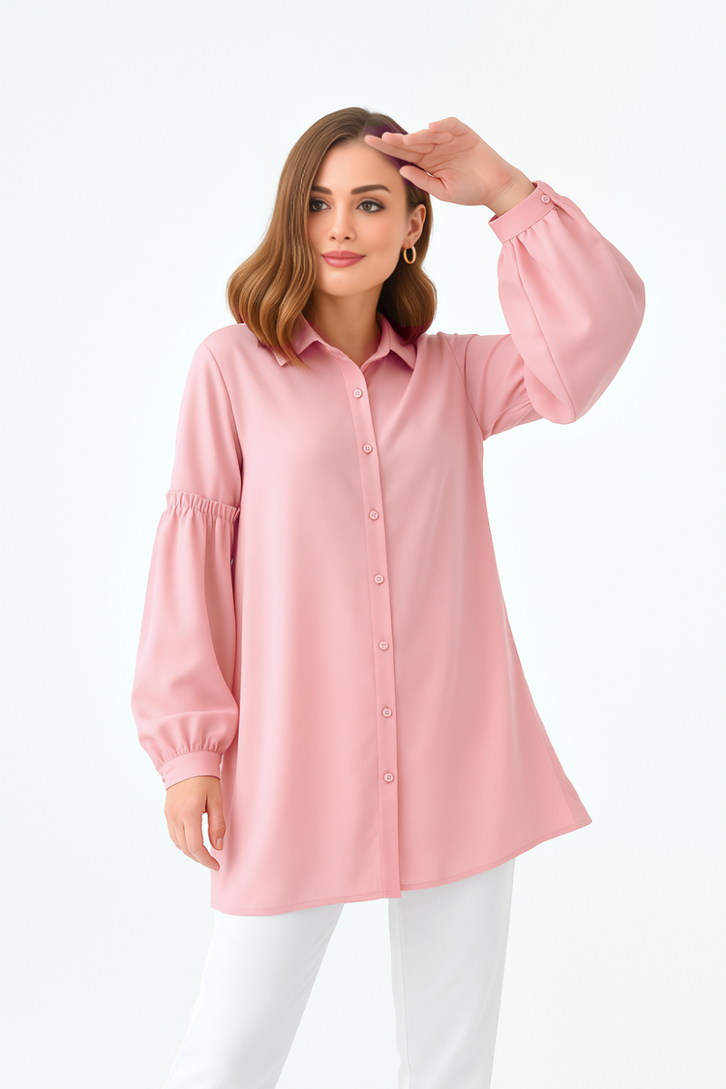 Oversized Balloon Sleeves Shirt Tunic