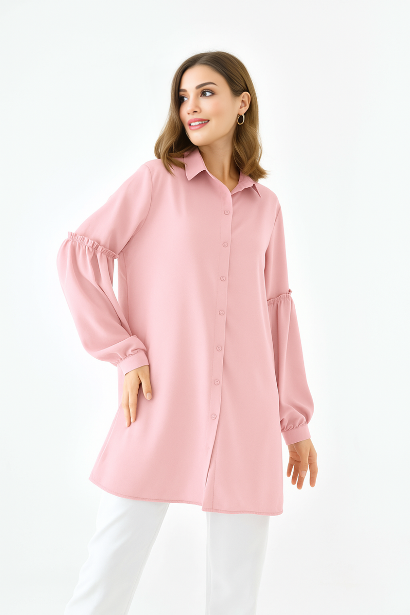 Oversized Balloon Sleeves Shirt Tunic