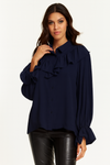 Oversized Frilled Front Shirt with Detailed Cuffs