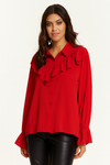 Oversized Frilled Front Shirt with Detailed Cuffs