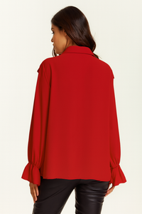 Oversized Frilled Front Shirt with Detailed Cuffs