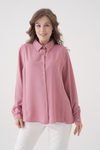 Relaxed Fit Long Sleeves Cuff Detailed Top in Pink