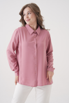 Relaxed Fit Long Sleeves Cuff Detailed Top in Pink