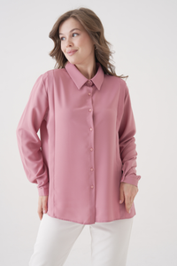 Relaxed Fit Long Sleeves Cuff Detailed Top in Pink