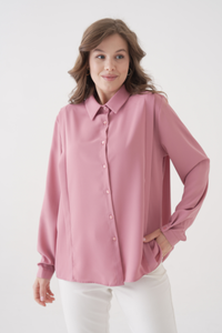 Relaxed Fit Long Sleeves Cuff Detailed Top in Pink