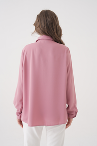 Relaxed Fit Long Sleeves Cuff Detailed Top in Pink