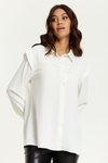 Relaxed Fit Shoulder Detailed Long Sleeves Shirt in White