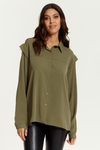 Relaxed Fit Shoulder Detailed Long Sleeves Shirt in Khaki