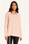Relaxed Fit Shoulder Detailed Long Sleeves Shirt in Pink