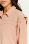 Relaxed Fit Shoulder Detailed Long Sleeves Shirt in Pink