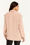 Relaxed Fit Shoulder Detailed Long Sleeves Shirt in Pink