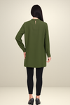 Relaxed Fit Long Sleeves Brooch Detailed Tunic
