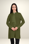Relaxed Fit Long Sleeves Brooch Detailed Tunic