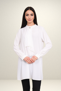 Relaxed Fit Long Sleeves Brooch Detailed Tunic