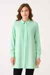 Oversized Long Sleeve with Ruffle Detail Tunic in Mint