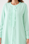 Oversized Long Sleeve with Ruffle Detail Tunic in Mint