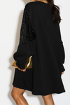 Long Sleeves Oversized Sweatshirt with Sequin in Black