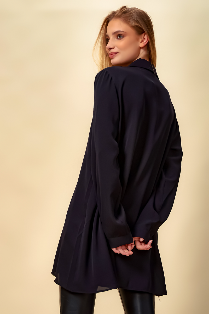 Long Sleeves Oversized Tunic in Black