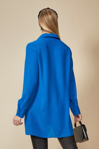 Tunic Shirt with Button Details in Blue