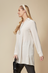 Tunic Shirt with Button Details in Beige