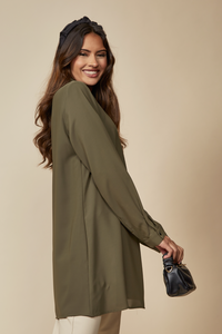 Tunic Shirt with Button Details in Khaki