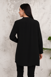 Oversized Long Sleeves Brooch Detailed Tunic