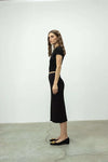 Ribbed Skirt with Ruffled Hem