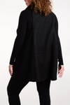 Relaxed Fit Sleeveless Coat in Black