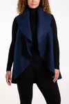 Relaxed Fit Sleeveless Coat in Navy