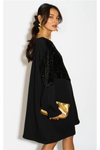 Long Sleeves Oversized Sweatshirt with Sequin in Black