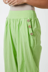 Relaxed Fit Button Detailed Trousers in Lime