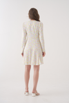 Relaxed Fit Pastel Floral Button-Front Long Sleeve Mini Dress