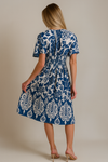 Oversized Floral V-Neck Boho Style Smocked Mini Dress