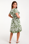 Oversized Floral V-Neck Boho Style Smocked Mini Dress