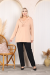 Relaxed Fit Long Sleeve Elegant Blouse with Ruffle Neckline