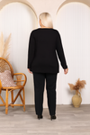 Relaxed Fit Long Sleeve Elegant Blouse with Ruffle Neckline