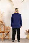 Relaxed Fit Long Sleeve Elegant Blouse with Ruffle Neckline