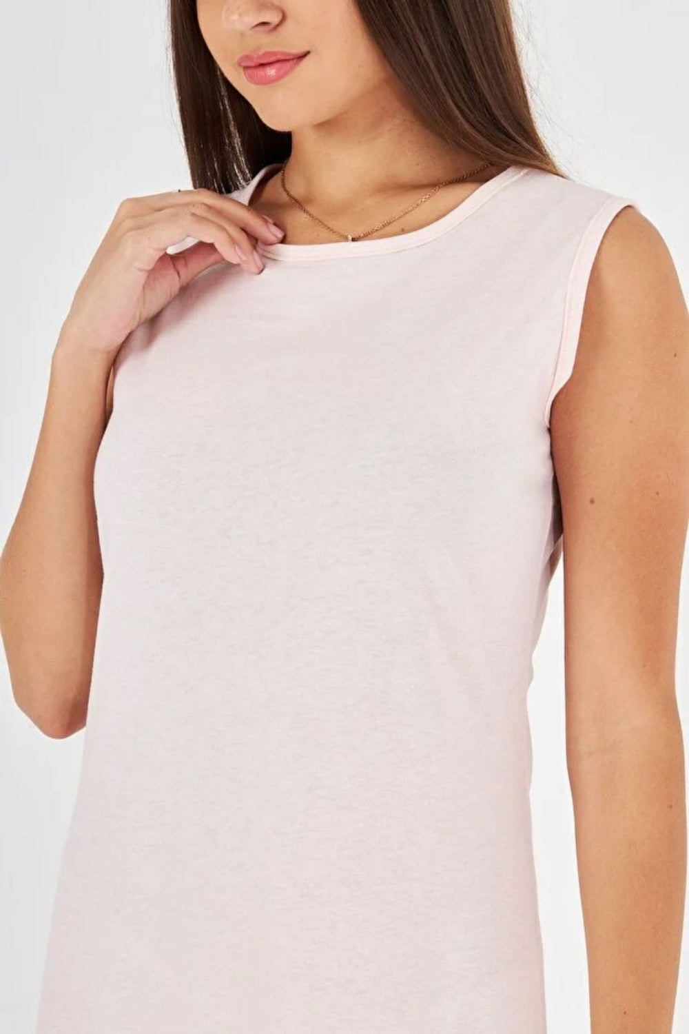 Light Pink 100% Cotton Jersey 120 cm Slip Dress