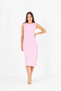Pink 100% Cotton Jersey 120 cm Slip Dress
