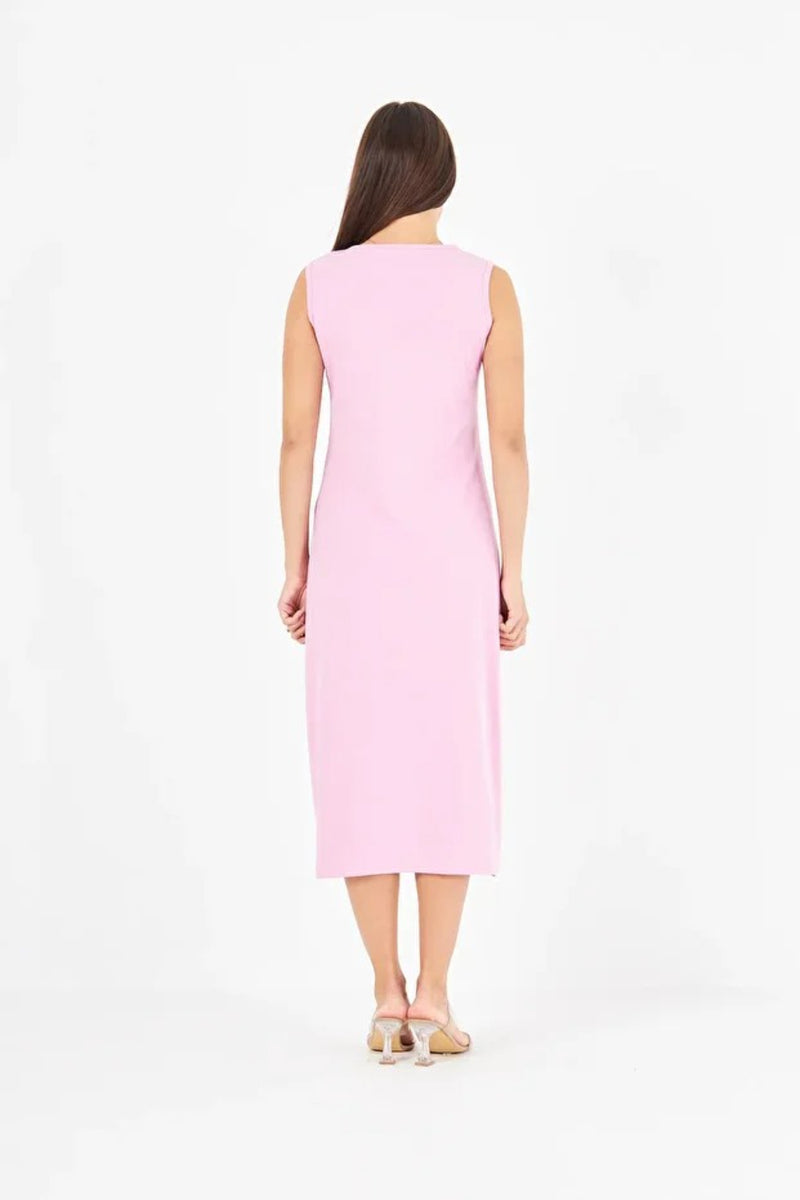Pink 100% Cotton Jersey 120 cm Slip Dress