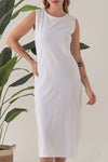 White 100% Cotton Jersey 120 cm Slip Dress