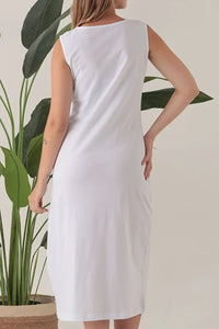 White 100% Cotton Jersey 120 cm Slip Dress