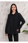 Relaxed Fit Long Sleeves Shirt in Black