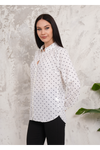 Oversized Long Sleeves Moon Printed Shirt in White