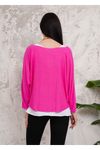 Oversized Long Sleeves Double Layered Top in Pink