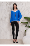 Oversized Long Sleeves Double Layered Top in Blue